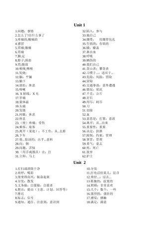 2013-2014学年度第二学期初二英语单词