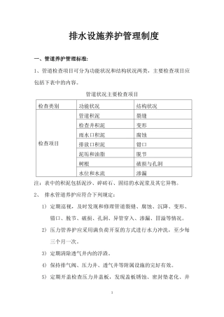 排水设施养护管理制度