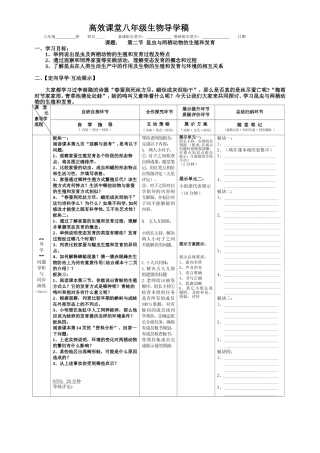 昆虫与两栖动物的生殖和发育导学稿