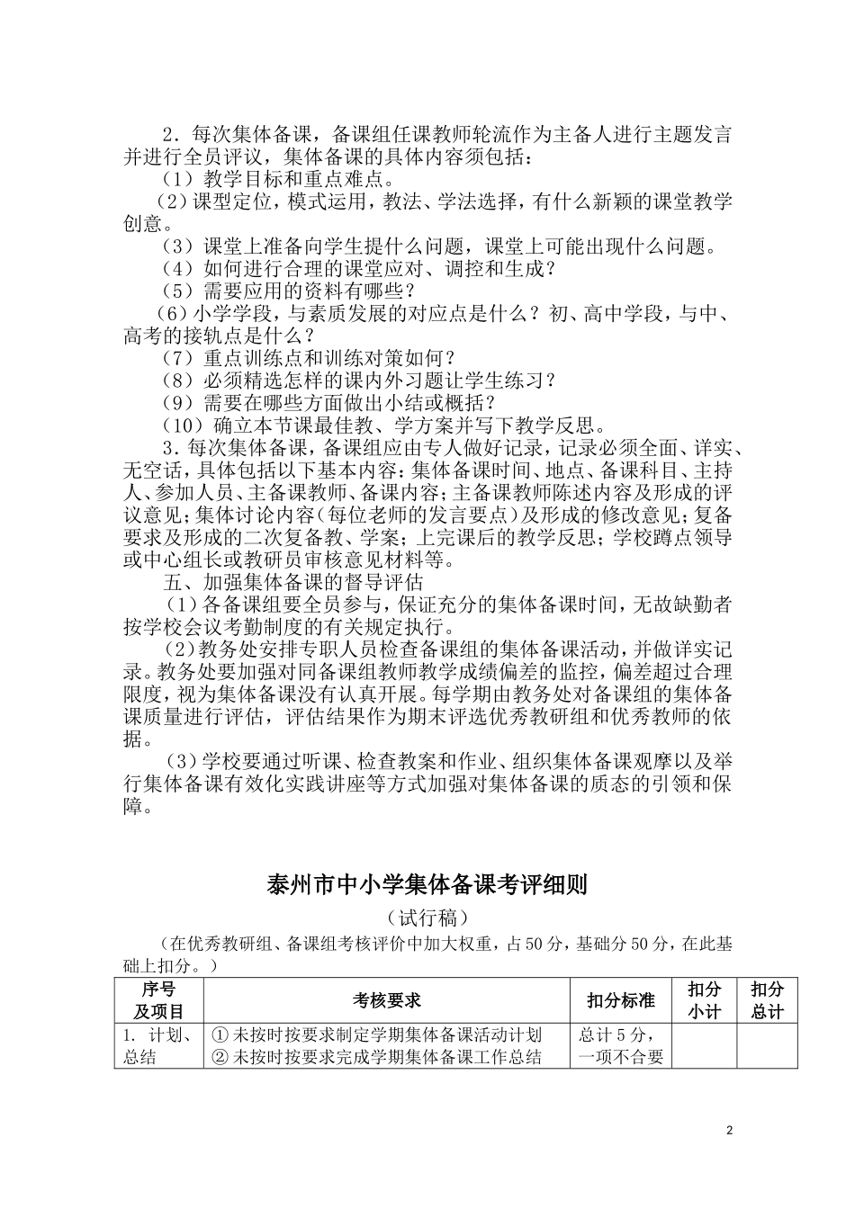 泰州市中小学集体备课要求_第2页