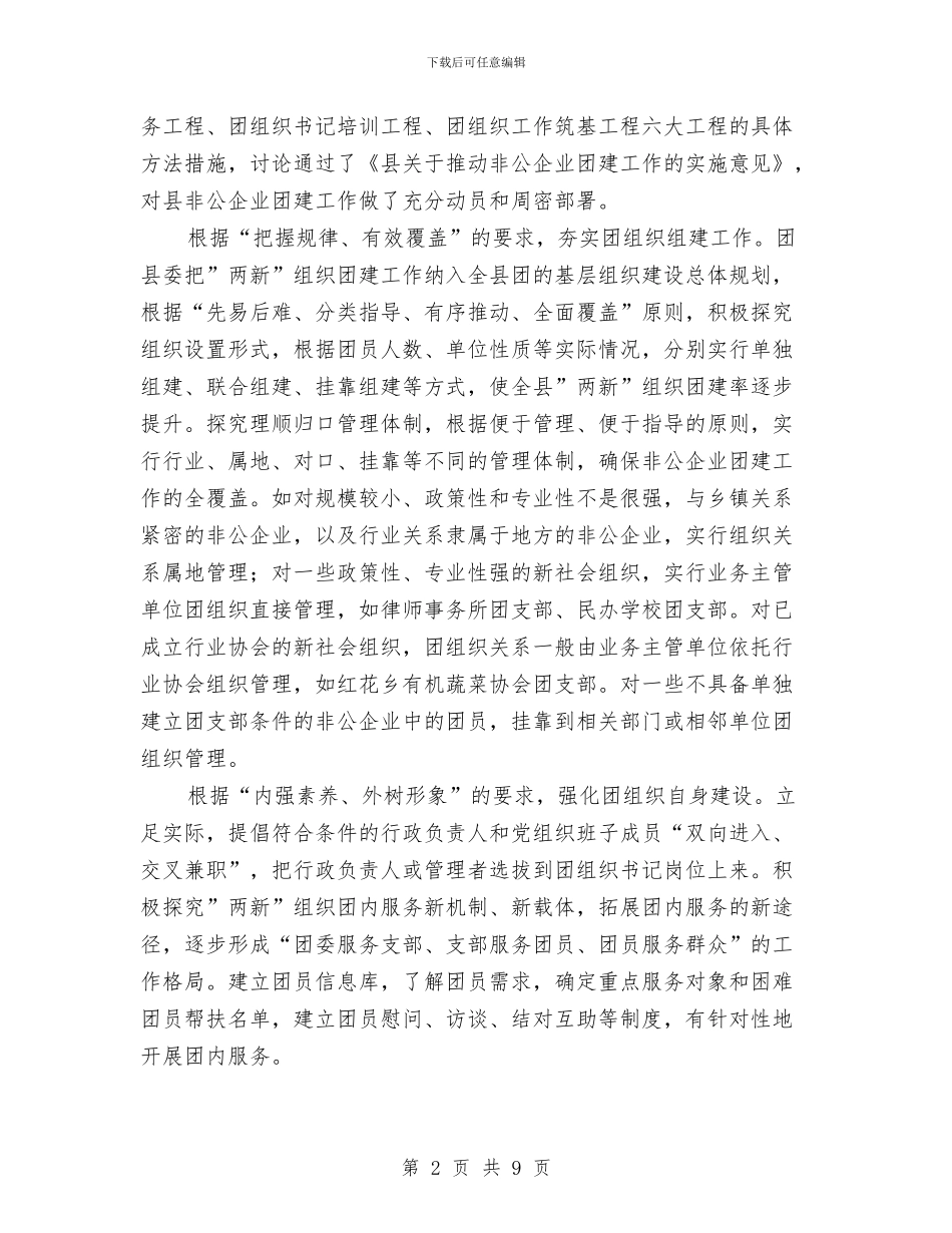 全县两新团建现状调查报告与全县人防党建工作汇报汇编_第2页