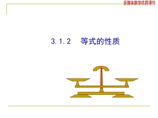 2014版初中数学多媒体教学课件：312等式的性质（人教版七年级上）