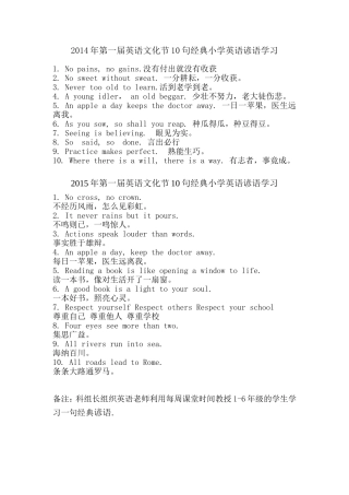 2014-2015学年英语谚语