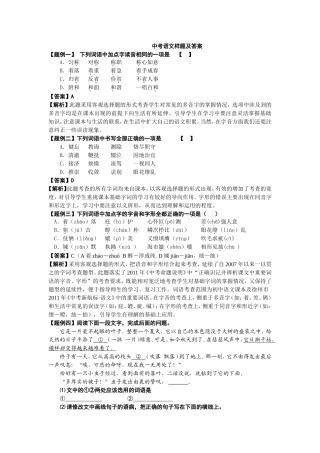 中考试卷并解析