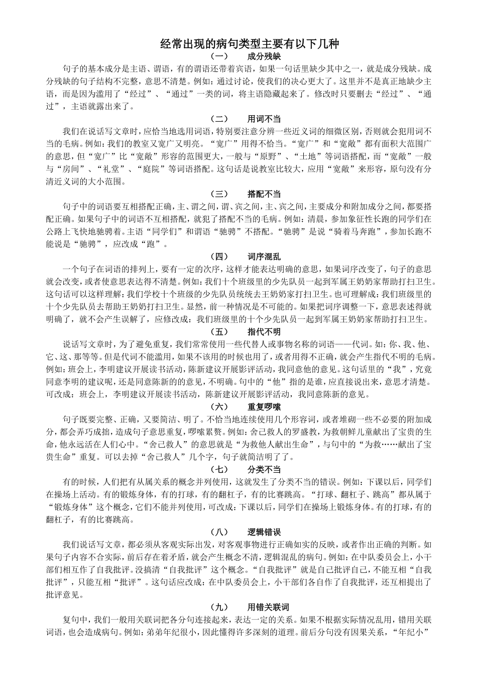 经常出现的病句类型_第1页