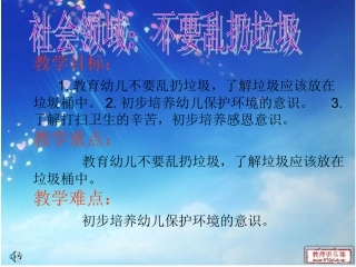 小班社会领域：不要乱扔垃圾课件