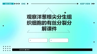 观察洋葱根尖分生组织细胞的有丝分裂分解课件