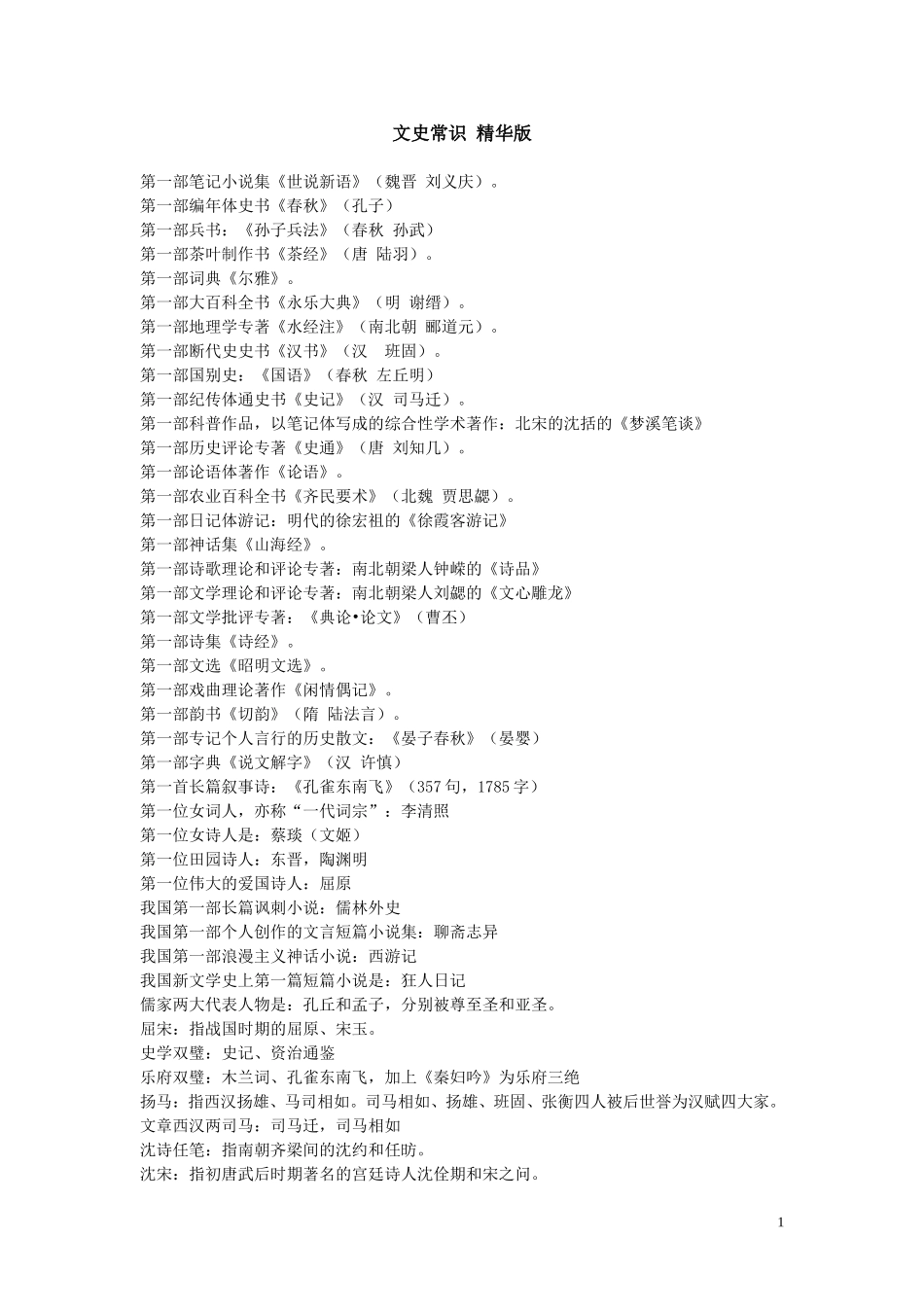 文史常识压缩稿_第1页