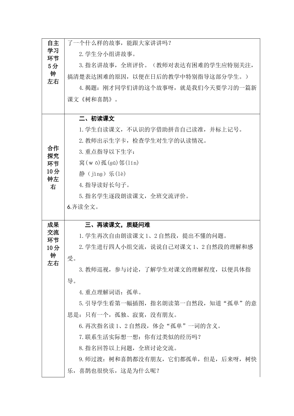 (部编)人教语文2011课标版一年级下册6--树和喜鹊_第2页
