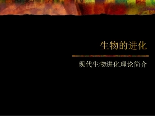 生物的进化－现代生物进化理论简介
