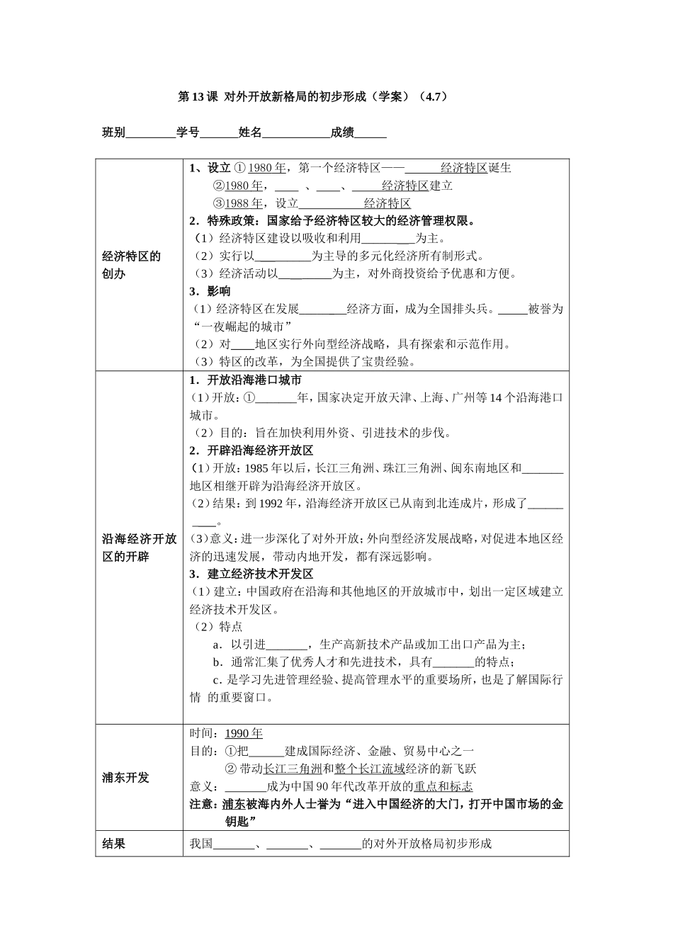 13对外开放新格局的初步形成_第1页