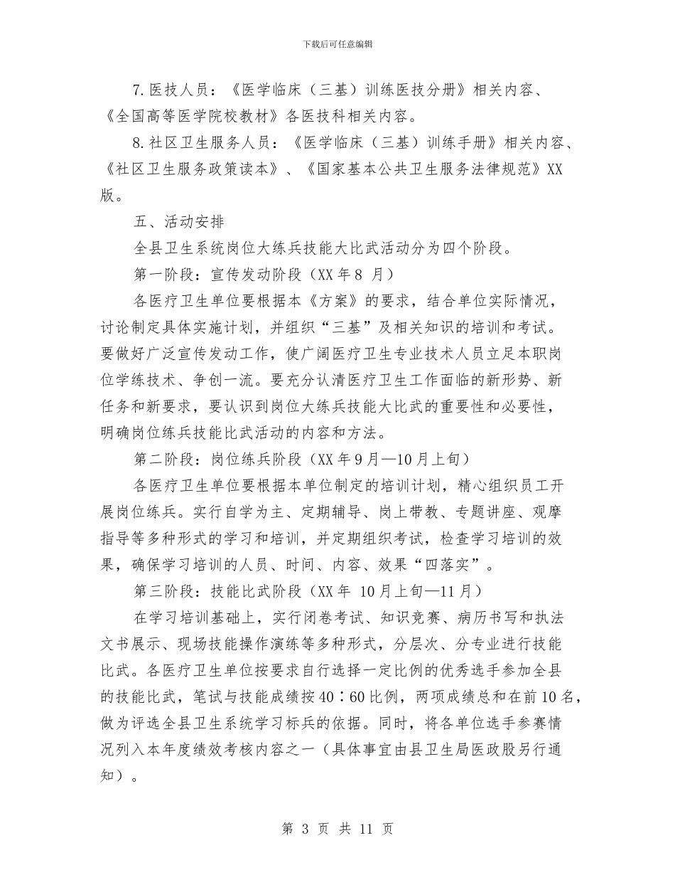 全县医疗卫生系统2024年岗位培训方案与全县卫生监督工作要点汇编_第3页