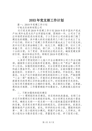 20XX年党支部工作计划 (15)