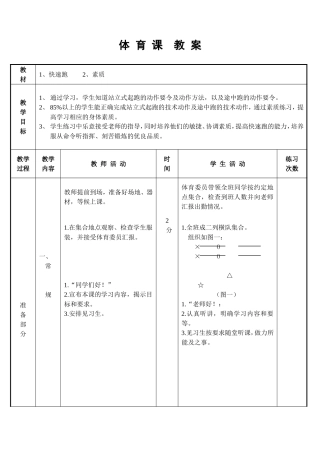 体育课教案（快速跑、素质）