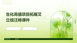 生化高值项目拓展艾立信汪峰课件