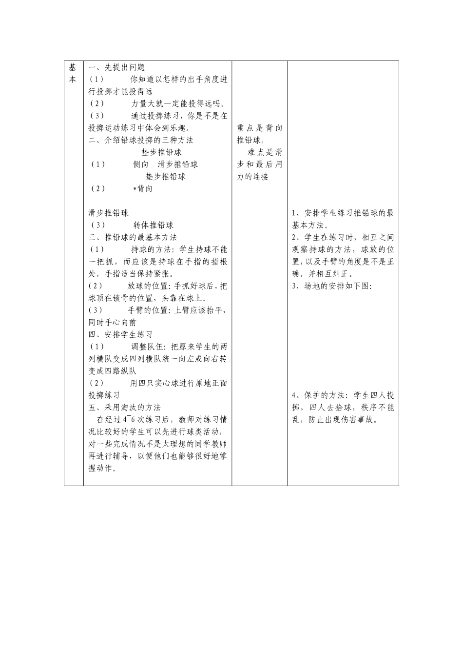 男生侧向滑步推铅球教学设计_第2页