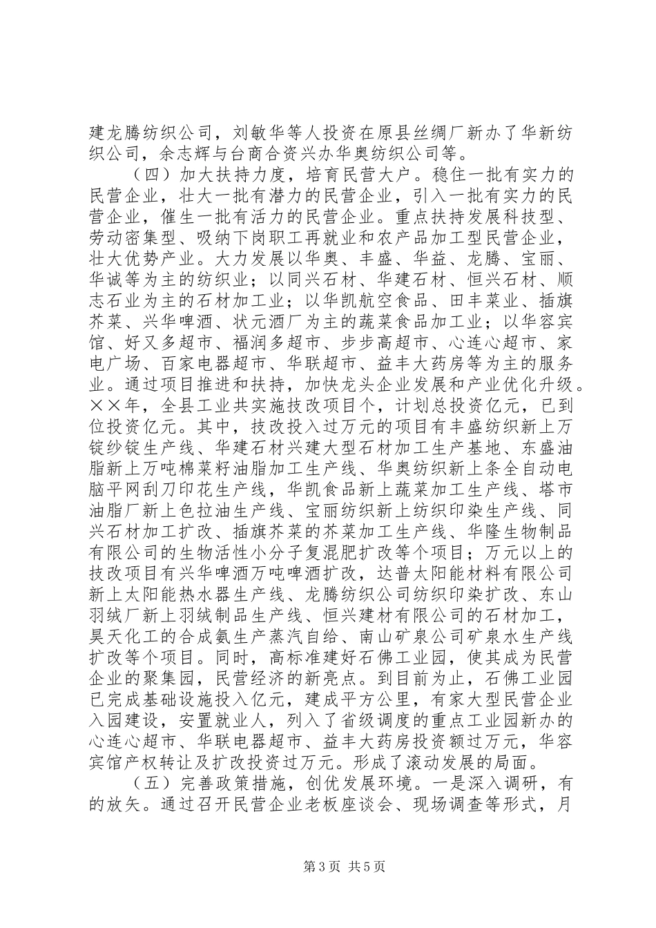 ×县年民营工作总结及年工作规划 _第3页