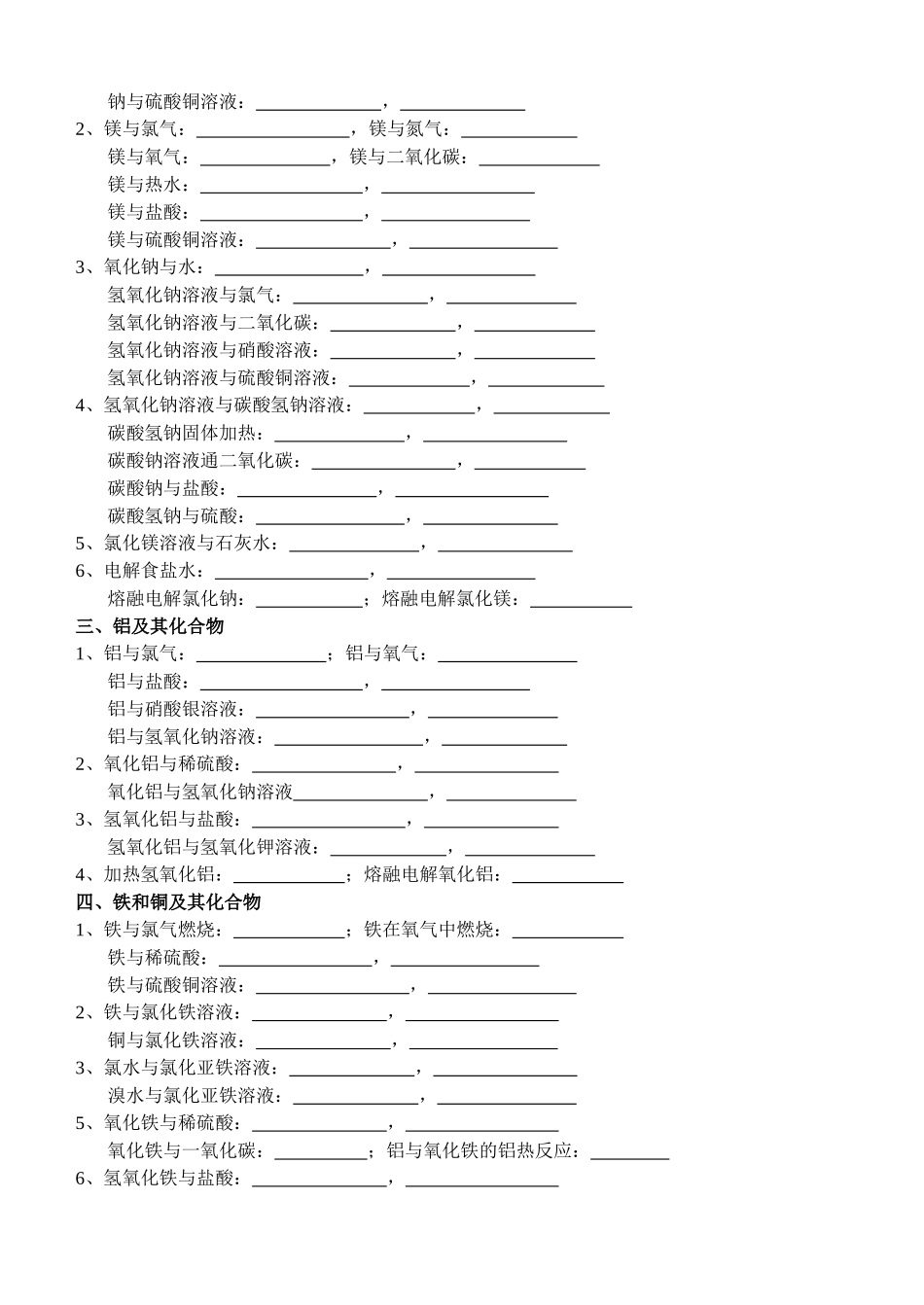 苏教版化学方程式训练_第2页