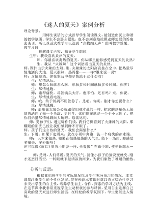 《迷人的夏天》案例分析