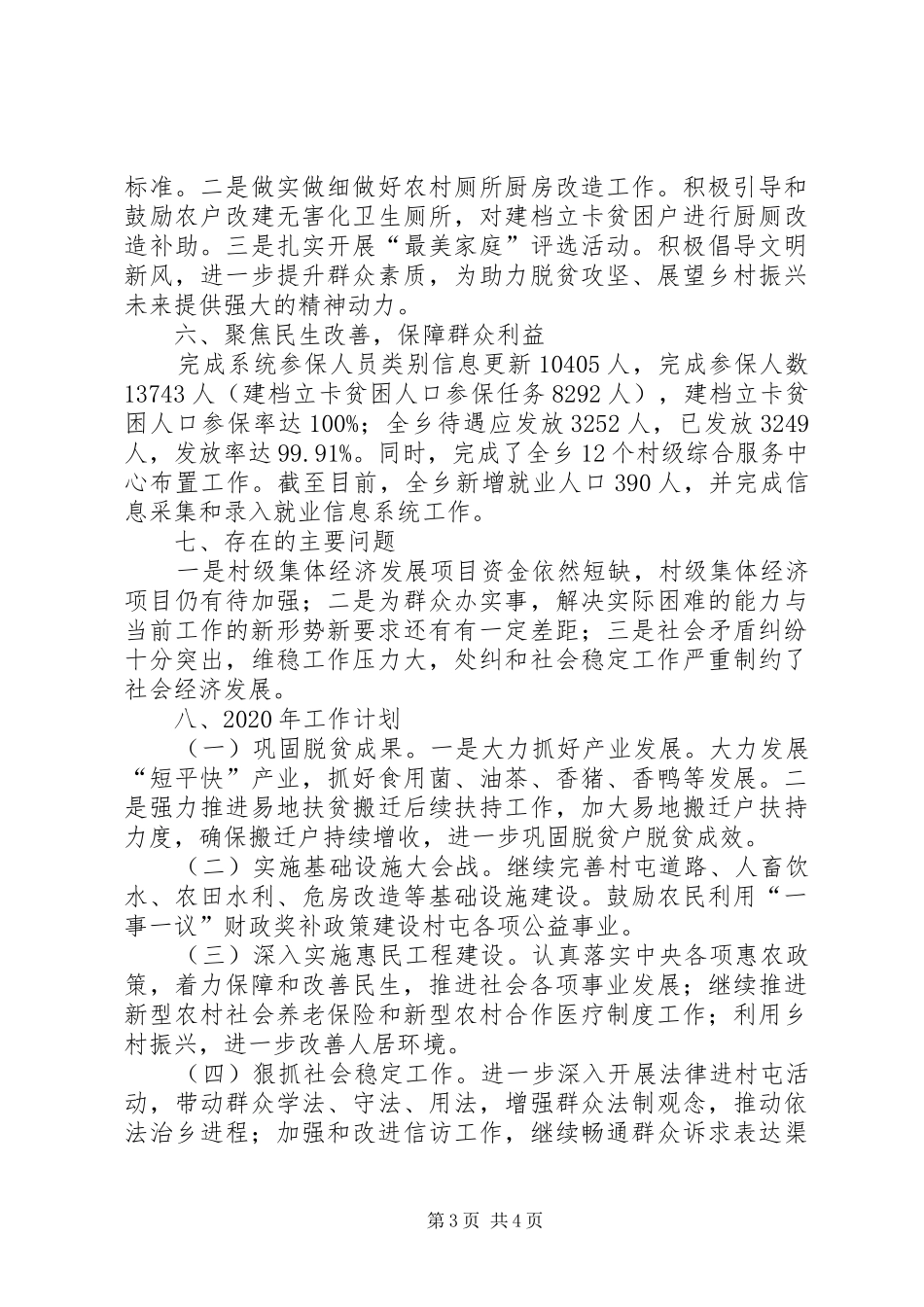 乡XX年度工作总结及XX年度工作计划 _第3页