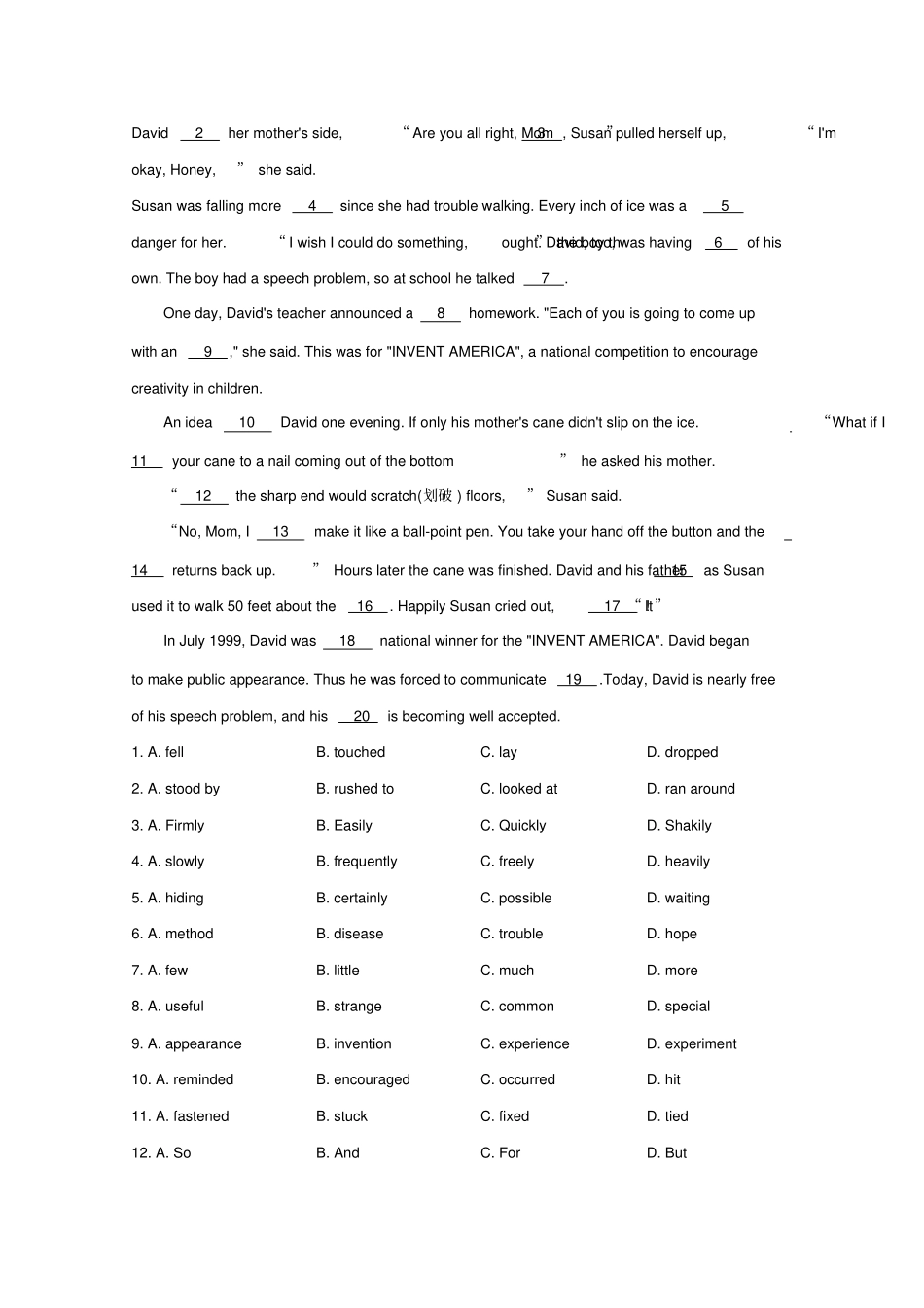 人教版高中英语必修五Unit2同步练习及答案_第3页