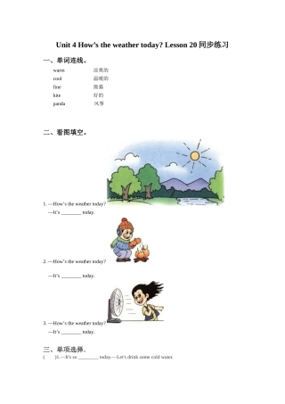 Unit-4-How's-the-weather-today-Lesson-20-同步练习1