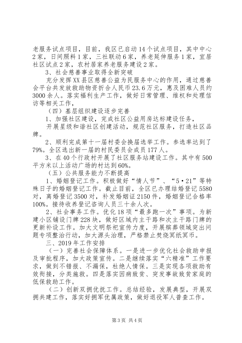 民政局201X年工作总结和XX年工作计划_第3页