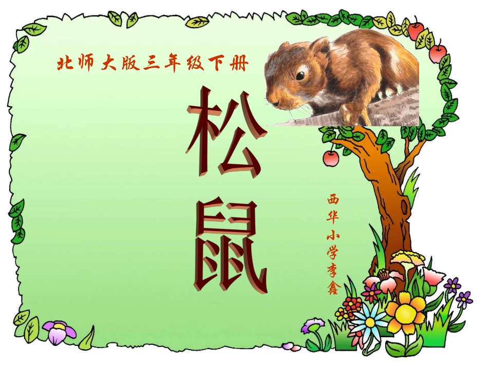 《松鼠》课件(北师大版三年级下册语文课件)_第1页