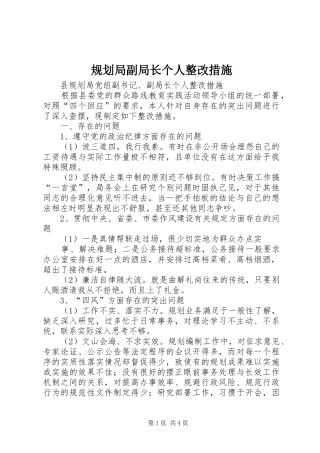 规划局副局长个人整改措施 