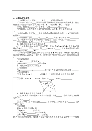 平面向量知识点
