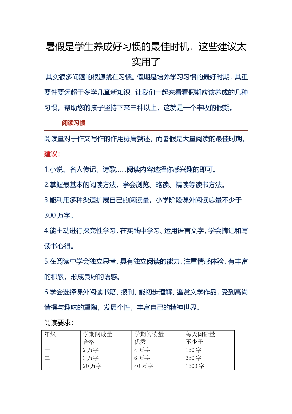 暑假是学生养成好习惯的最佳时机_第1页