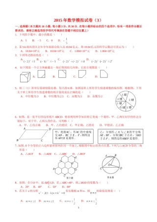 2015年数学模拟试卷（3）