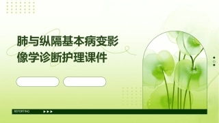 肺与纵隔基本病变影像学诊断护理课件