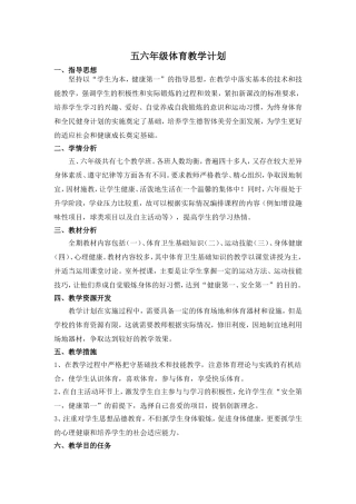 56年级体育计划