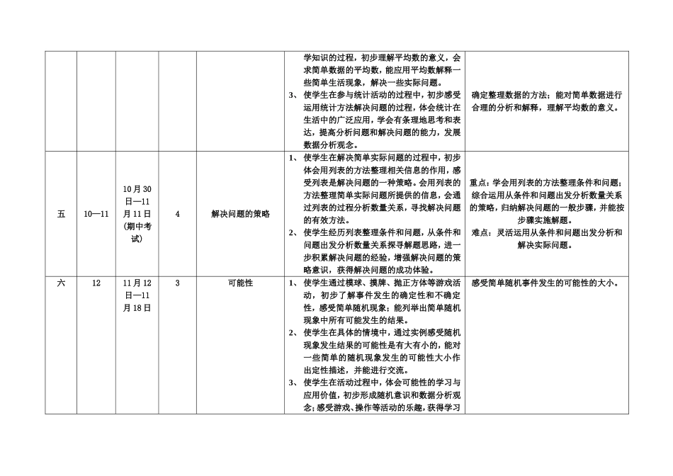 （新版教材）四数上册教学计划_第3页