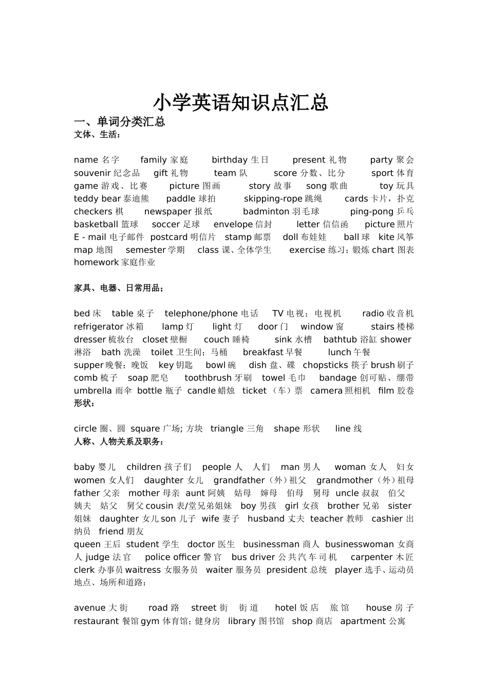 小学英语知识点汇总_第1页