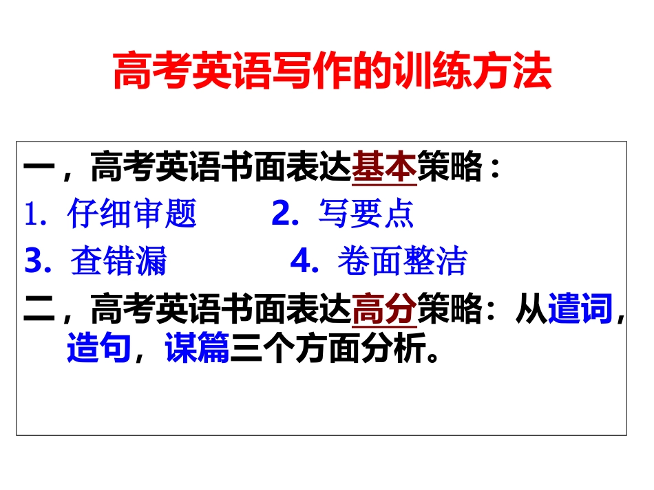 高考英语写作的训练方法_第1页