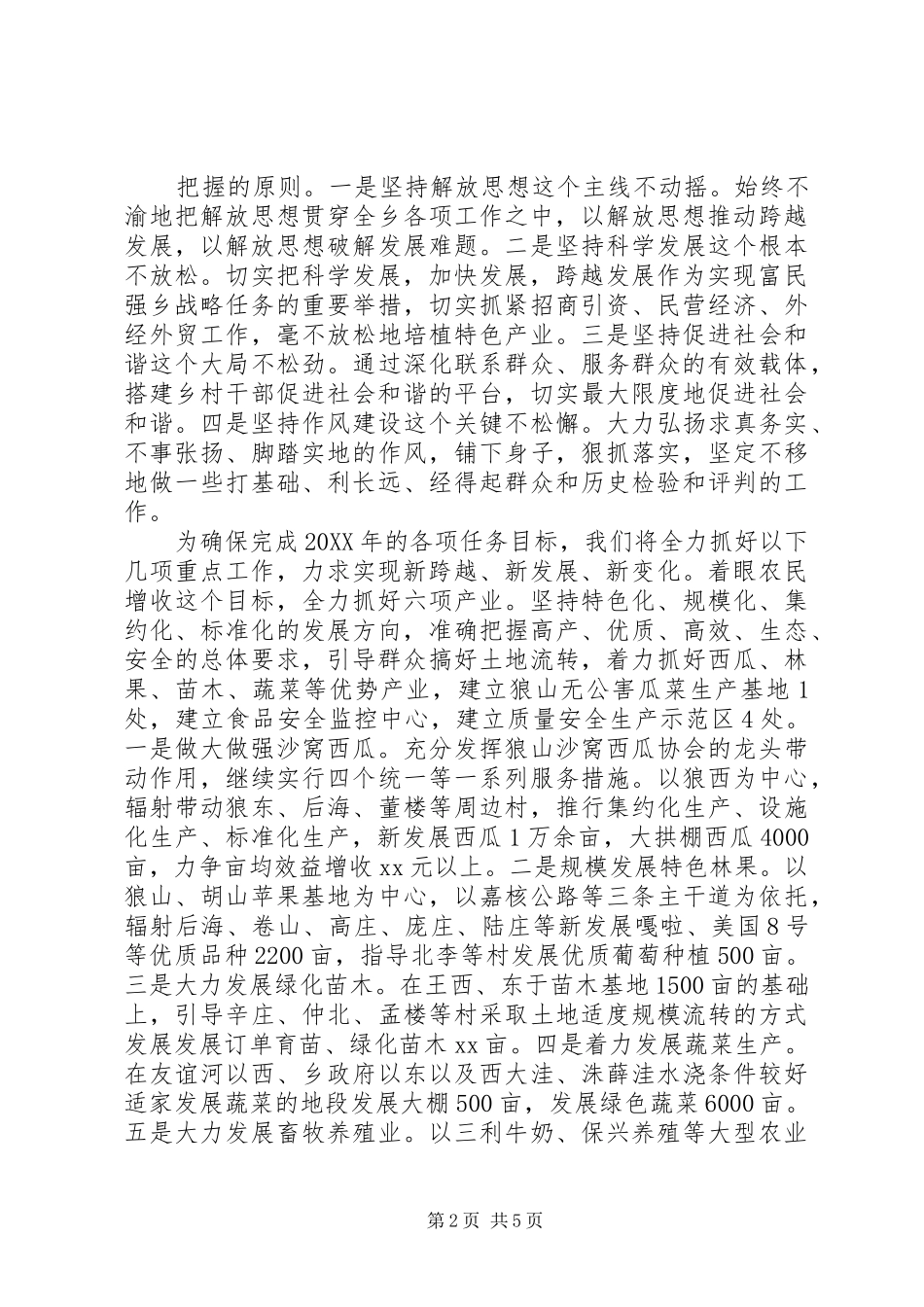 201X年乡镇工作计划安排_第2页