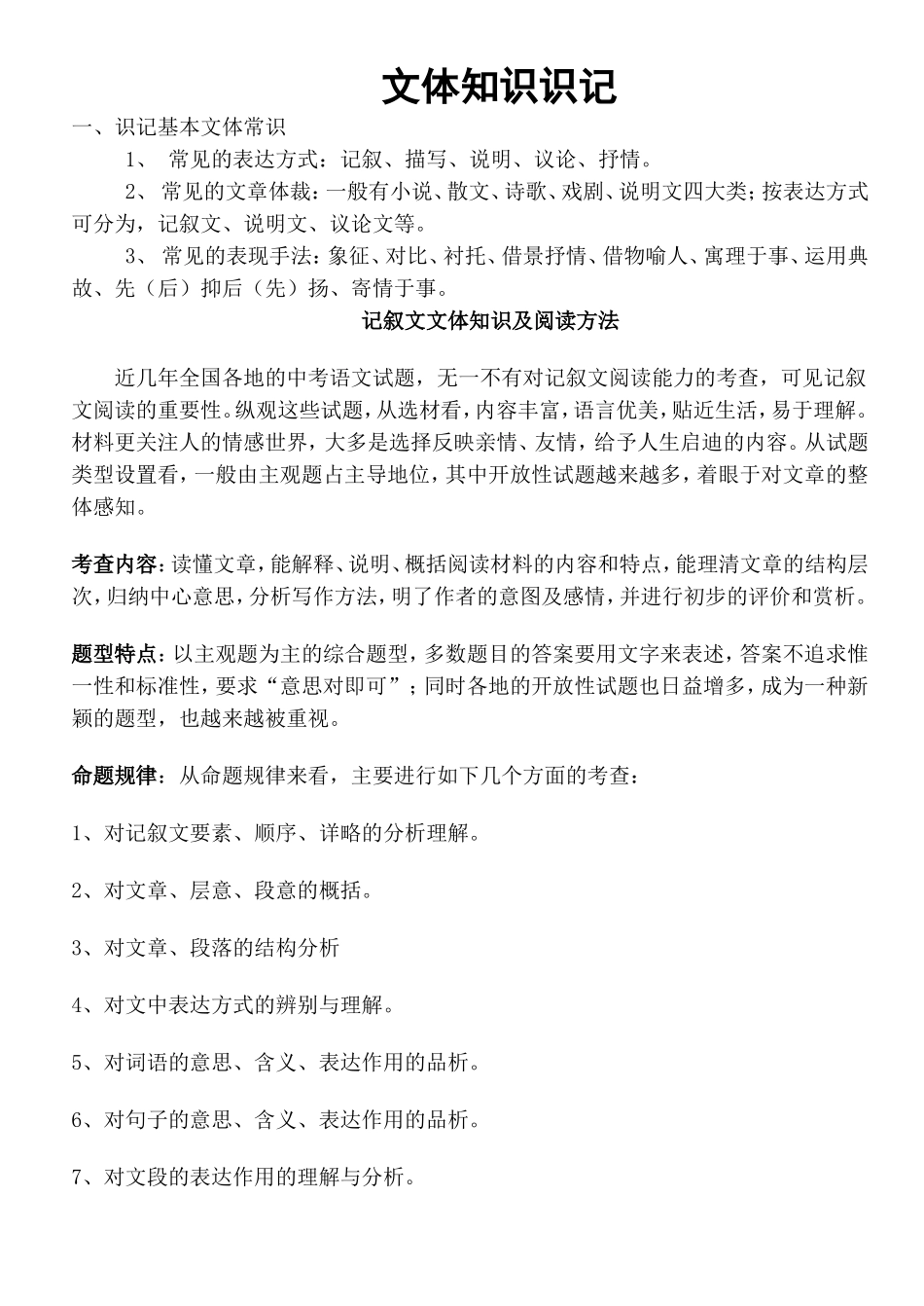 文体知识识记_第1页