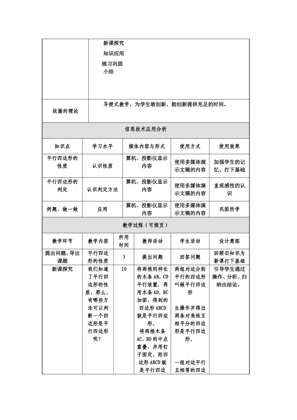 《平行四边形的判定》教学设计_第2页