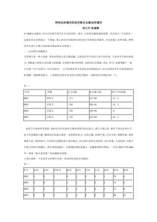 利用完形填空的设空特点去做完形填空