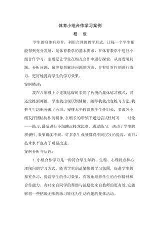 体育小组合作学习案1