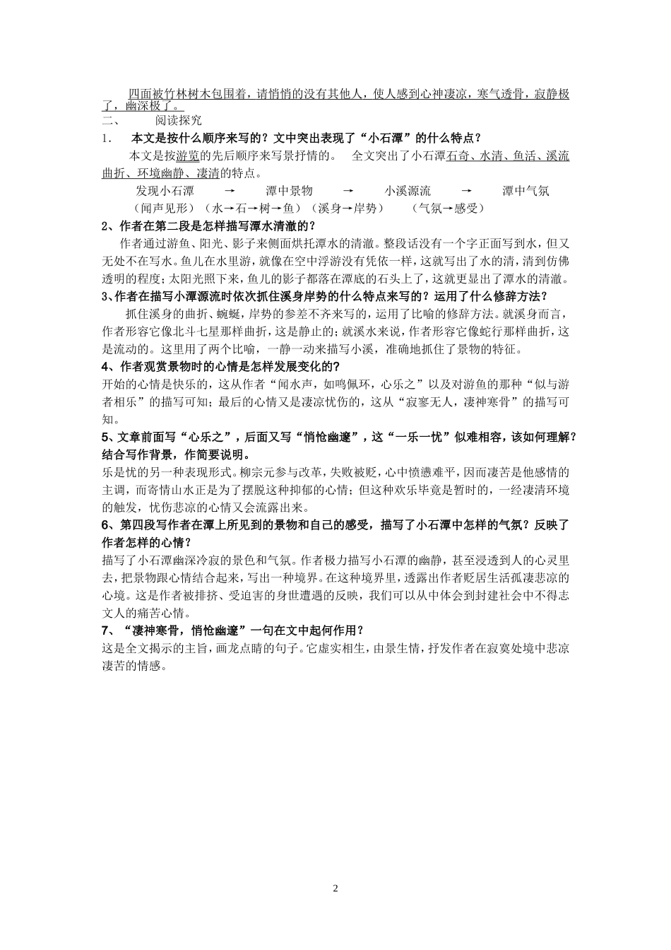 小石潭记复习_第2页