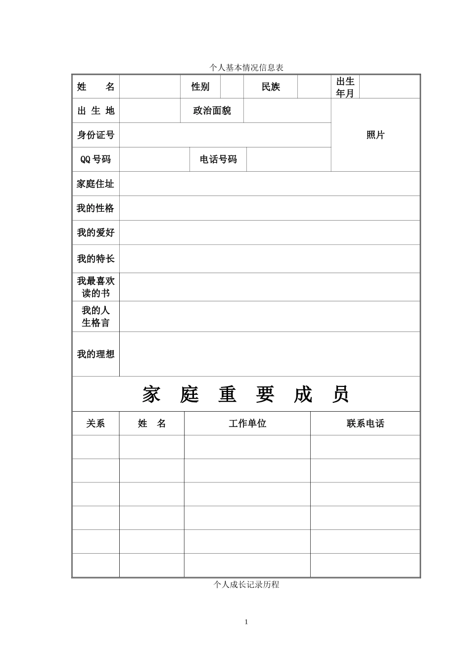 学生个人成长档案模板_第2页