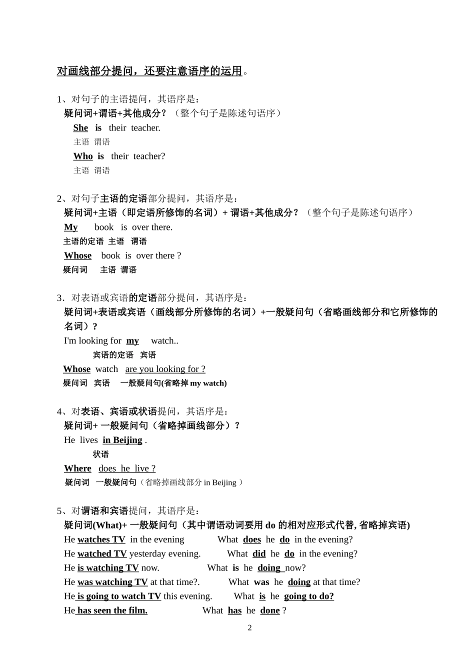 苏州牛津译林版—语法7A+UNIT5“let's+celebrate”—特殊疑问词的用法_第2页