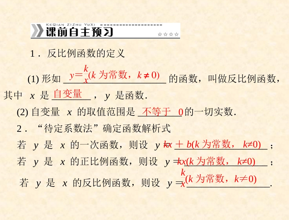 反比例函数第课时课件_第2页