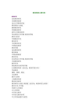 教育类核心期刊表-(2)