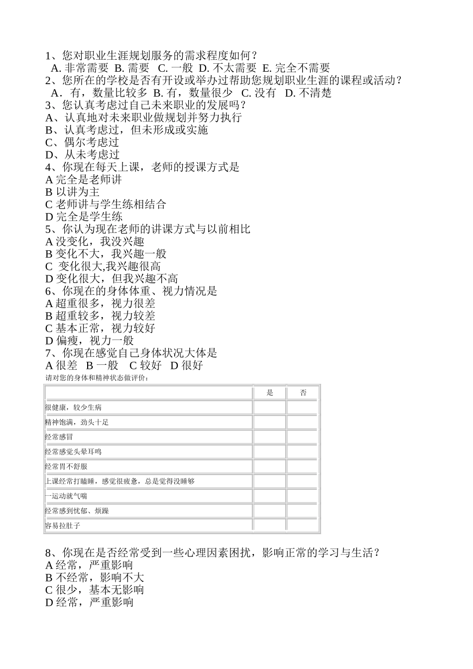 高中调查问卷_第1页