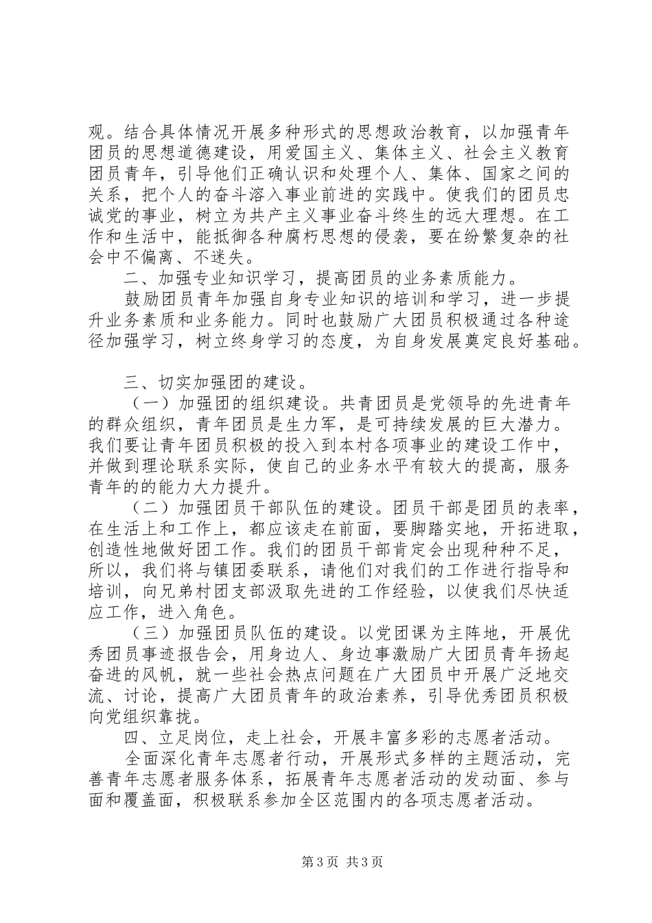 农村团支部工作计划20XX年_第3页