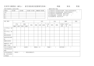 高一艺术学习调查表
